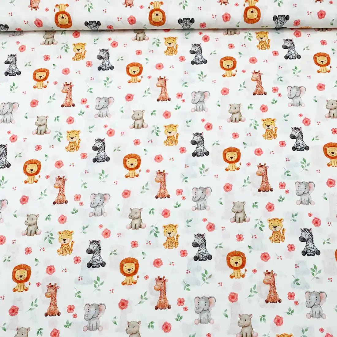 Tissu Popeline de Coton Bébés Animaux