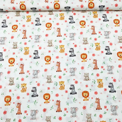 Tissu Popeline de Coton Bébés Animaux