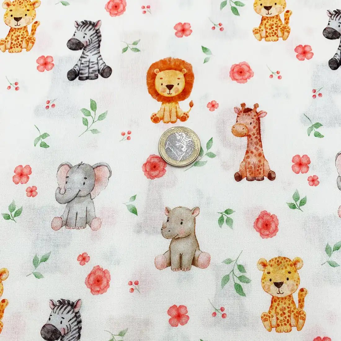 Tissu Popeline de Coton Bébés Animaux