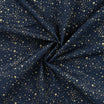 Tissu Popeline de Coton Bleu Marine Noël avec des Étoiles Dorées