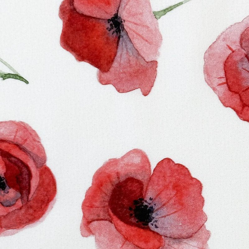 Tissu Popeline de coton coquelicot