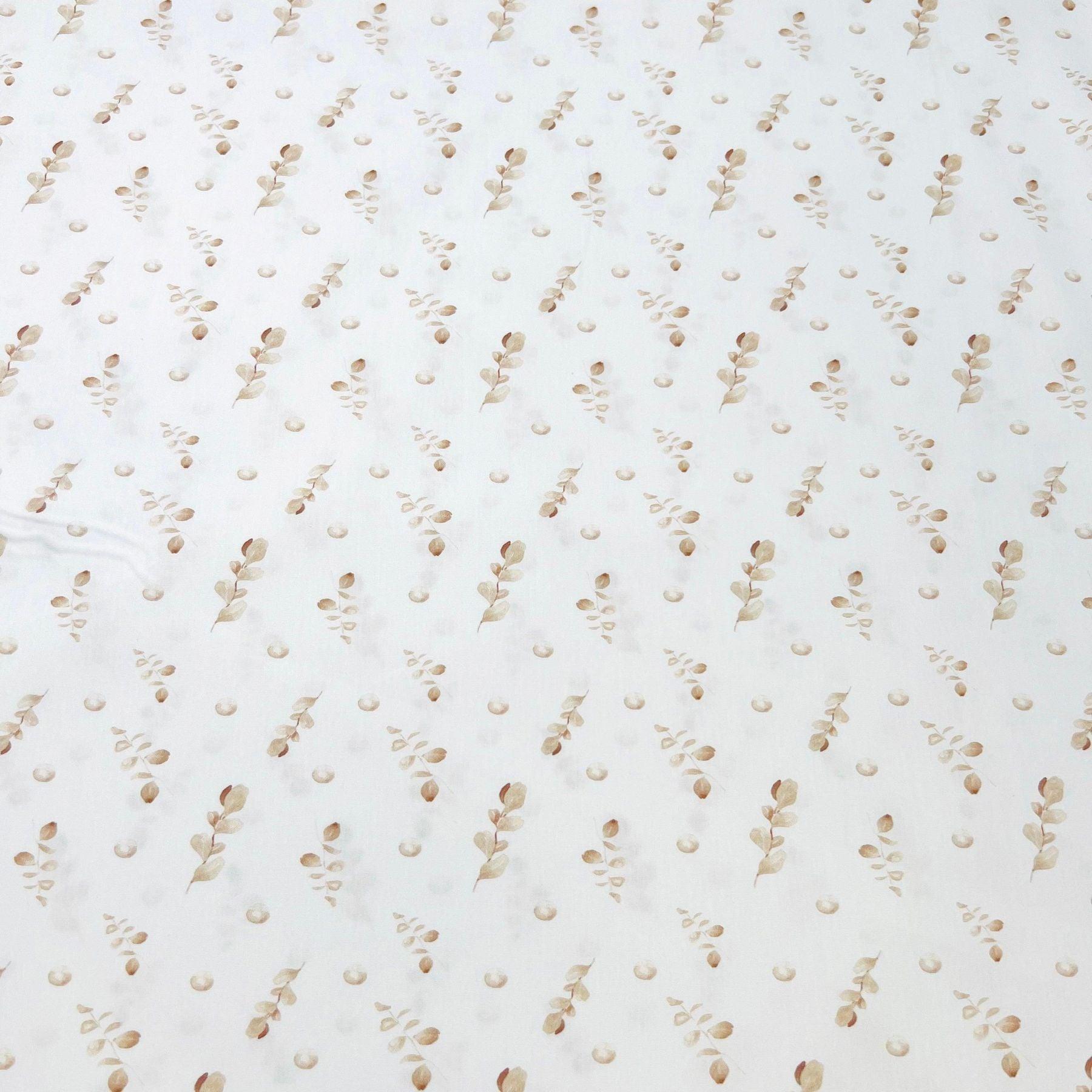 Tissu Popeline de coton eucalyptus beige