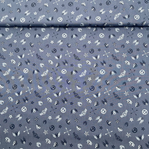 Tissu Popeline de Coton Guerre