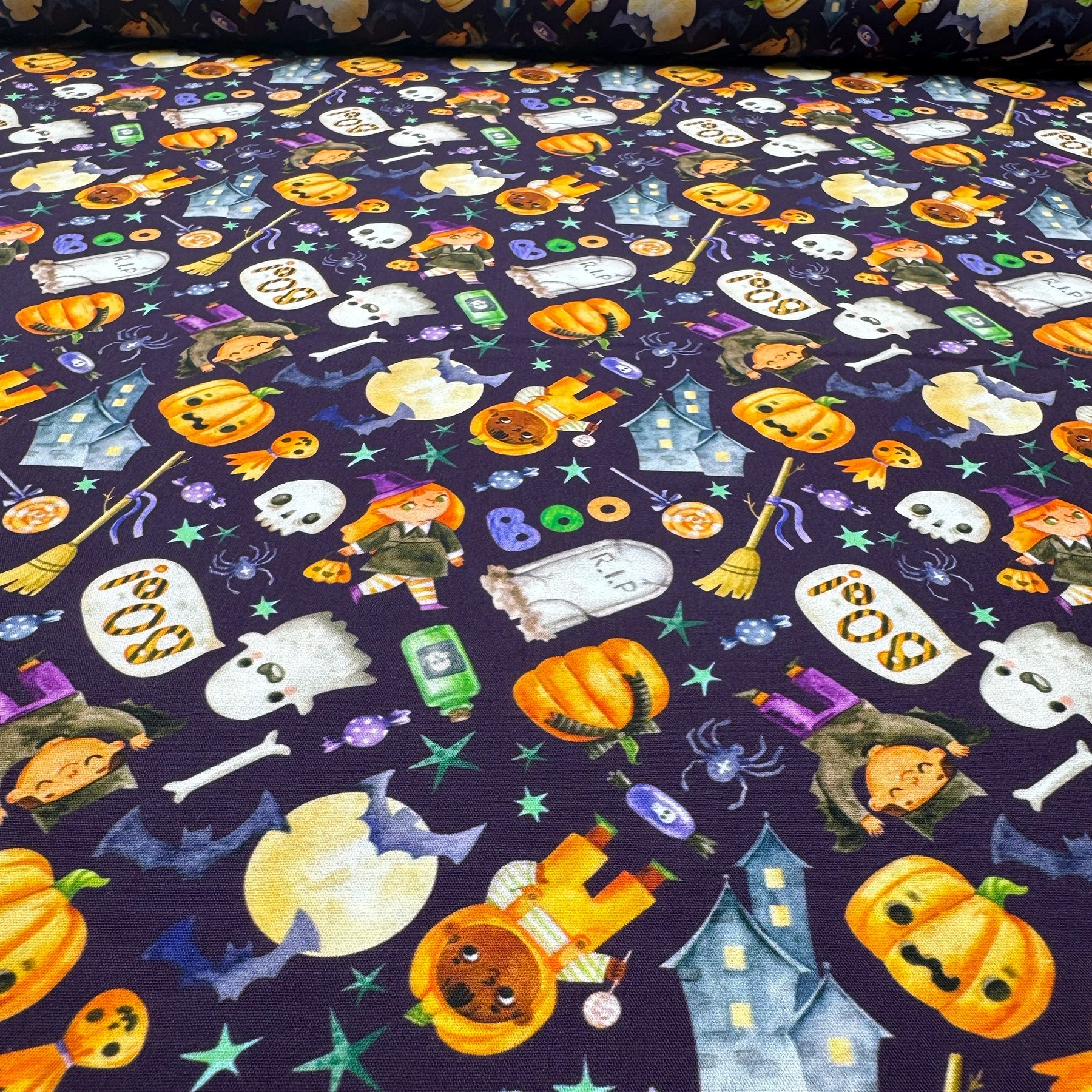Tissu Popeline de Coton Halloween