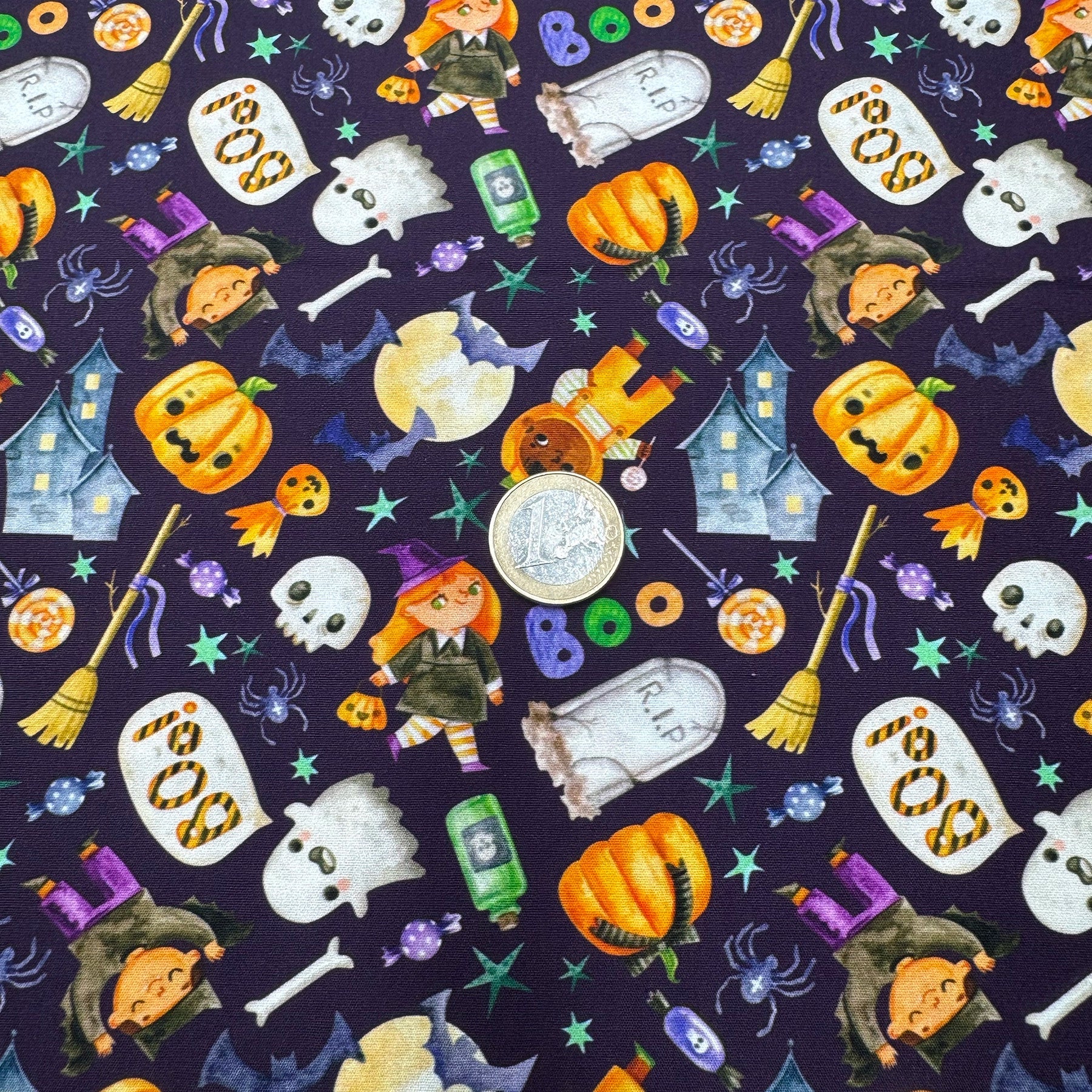 Tissu Popeline de Coton Halloween