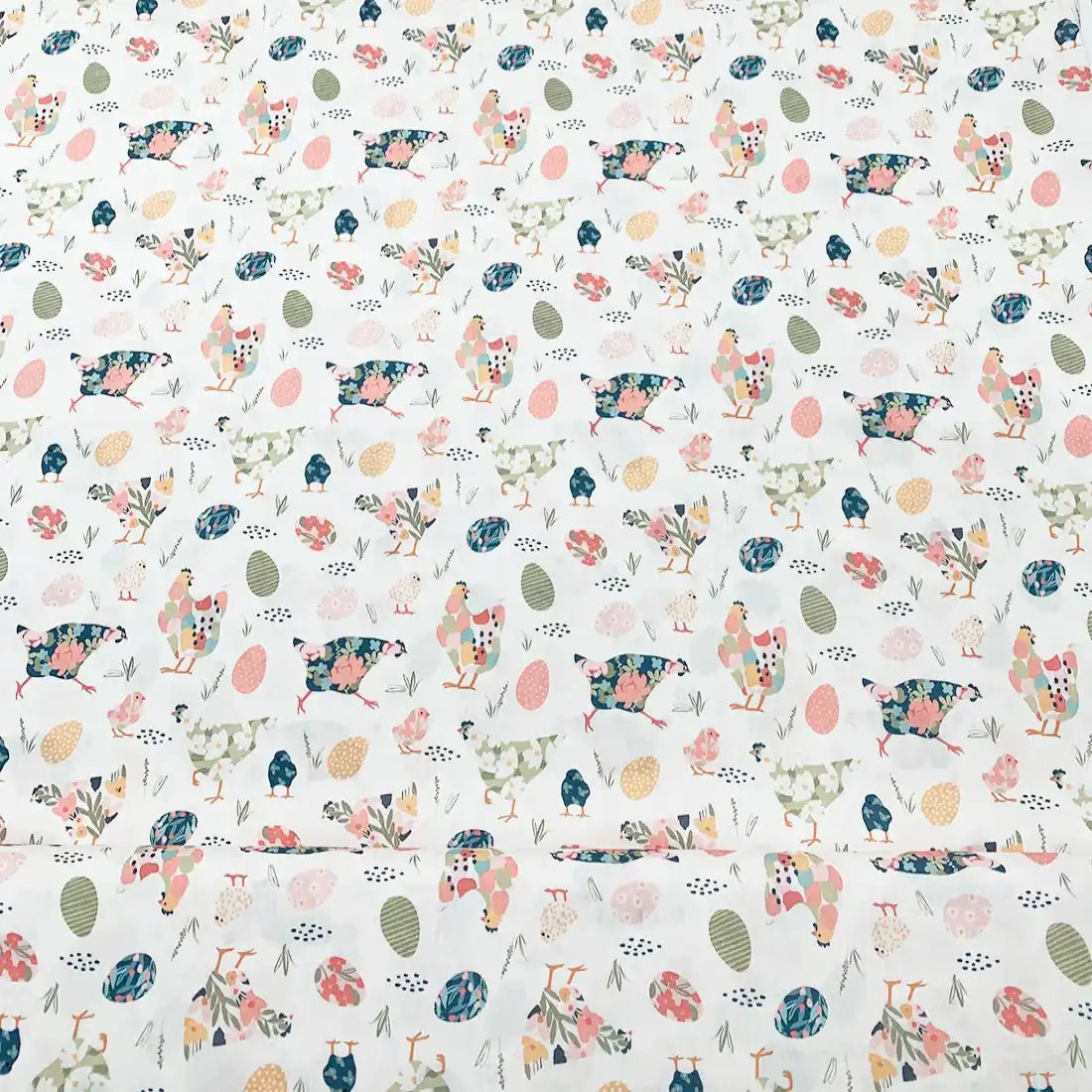 Tissu Popeline de Coton Pâques Festif