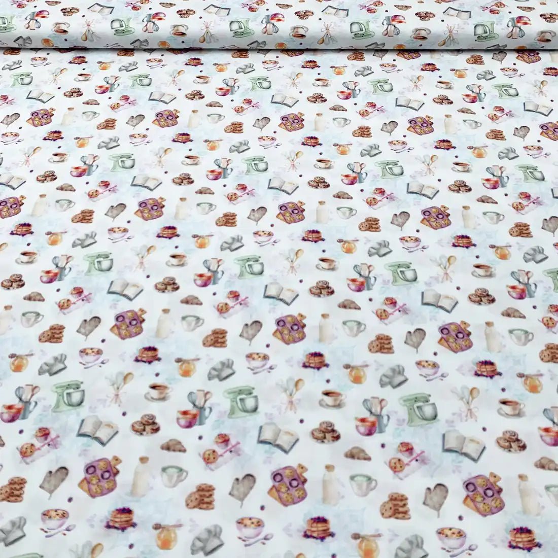 Tissu Popeline de Coton Pâtisserie