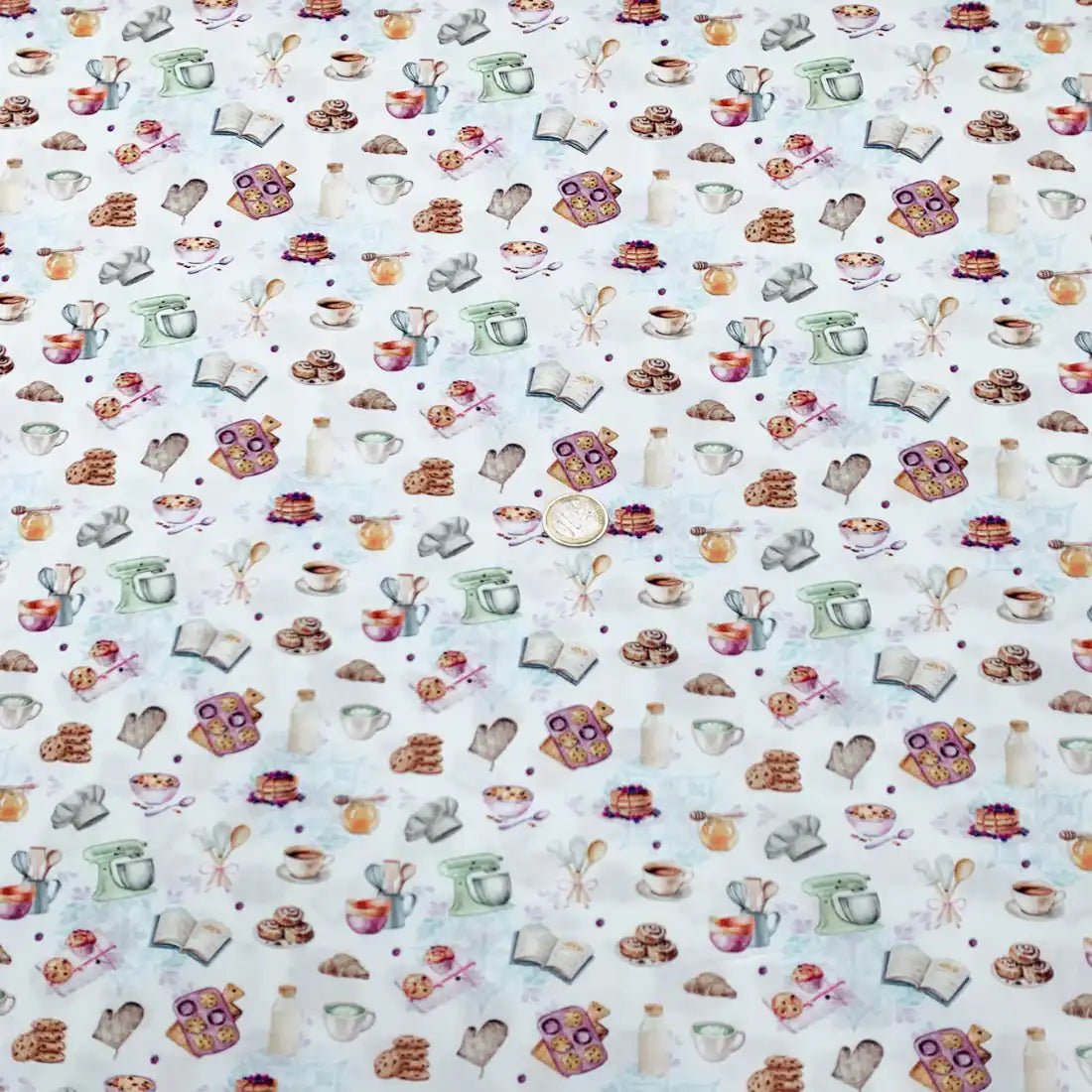 Tissu Popeline de Coton Pâtisserie