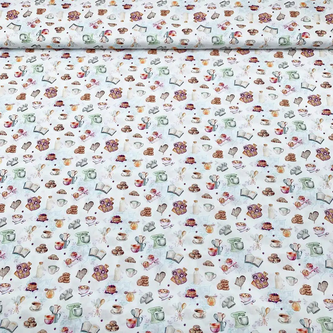 Tissu Popeline de Coton Pâtisserie