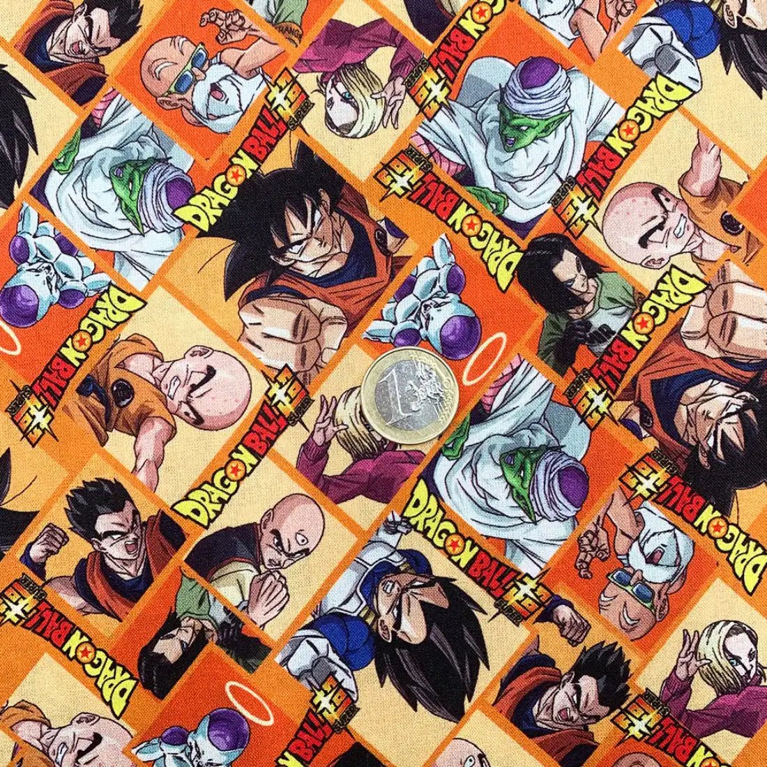 Tissu Popeline Dragon Ball Z - Héros en Action