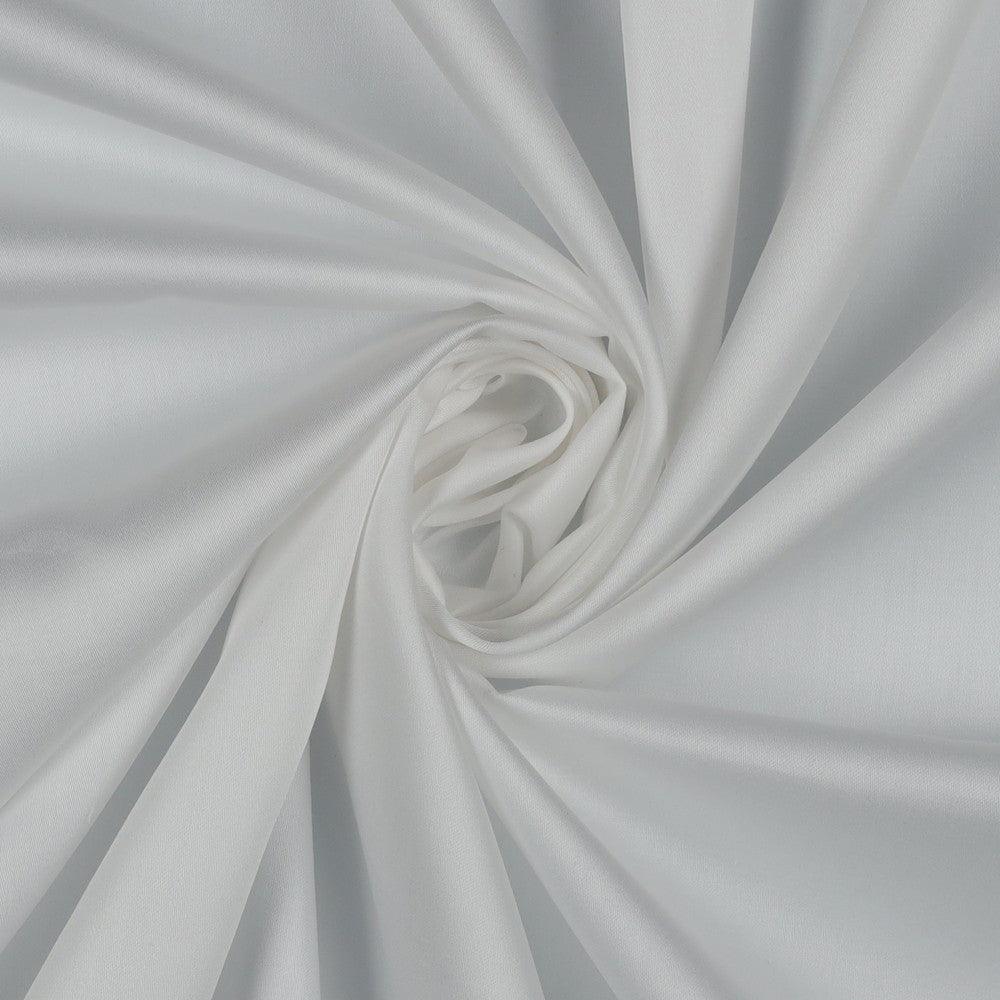 White cotton satin fabric