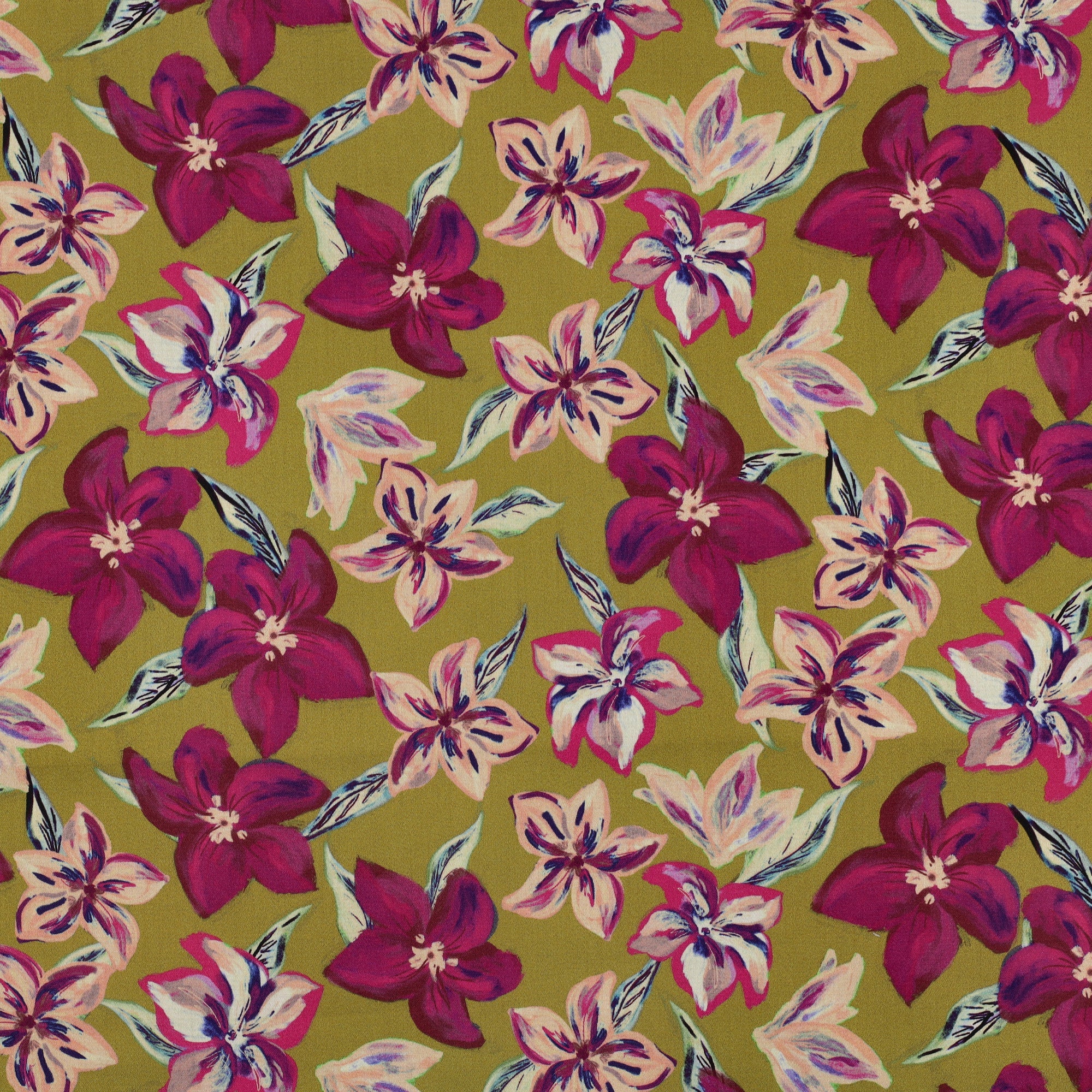 Tissu satin de coton lilium