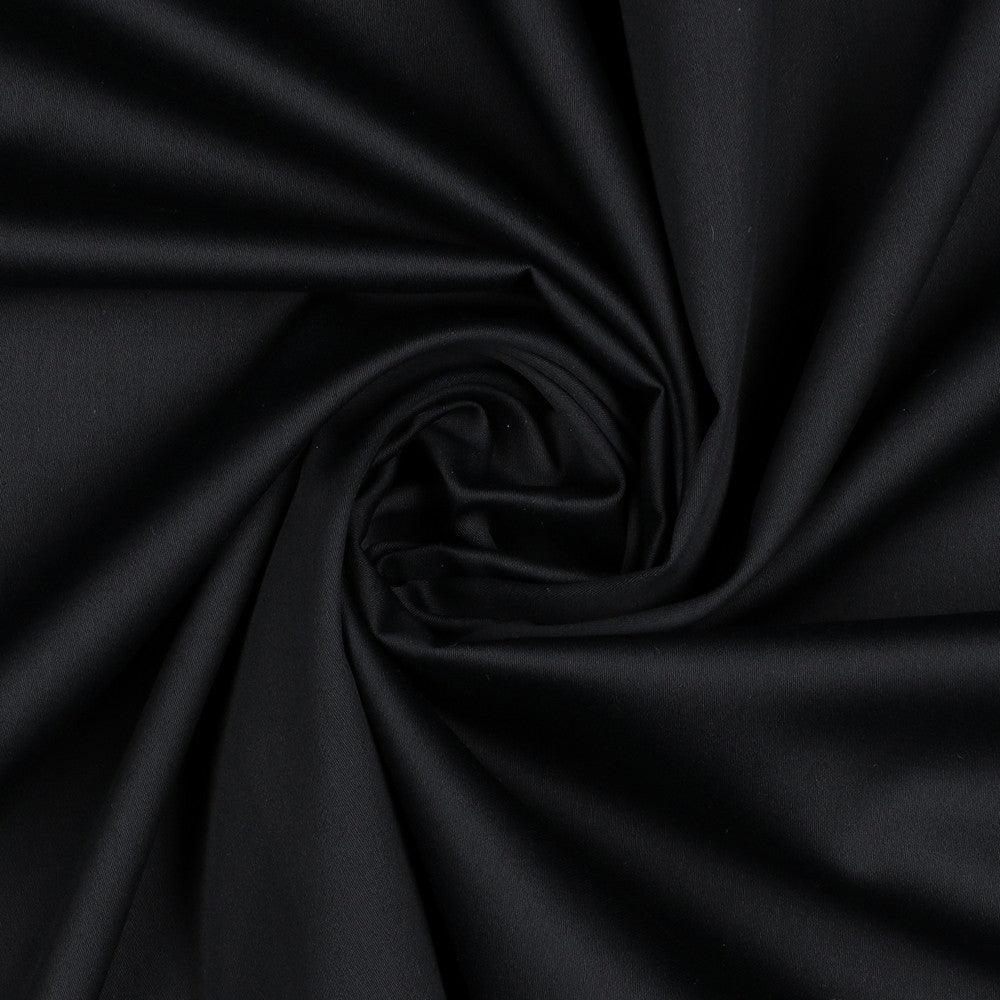 Black cotton satin fabric