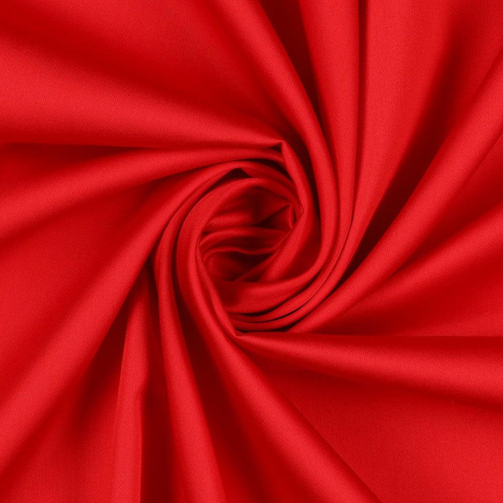 Tissu satin de coton rouge