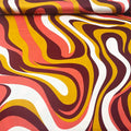 Tissu satin de coton "Vagues Chaleureuses" style seventies