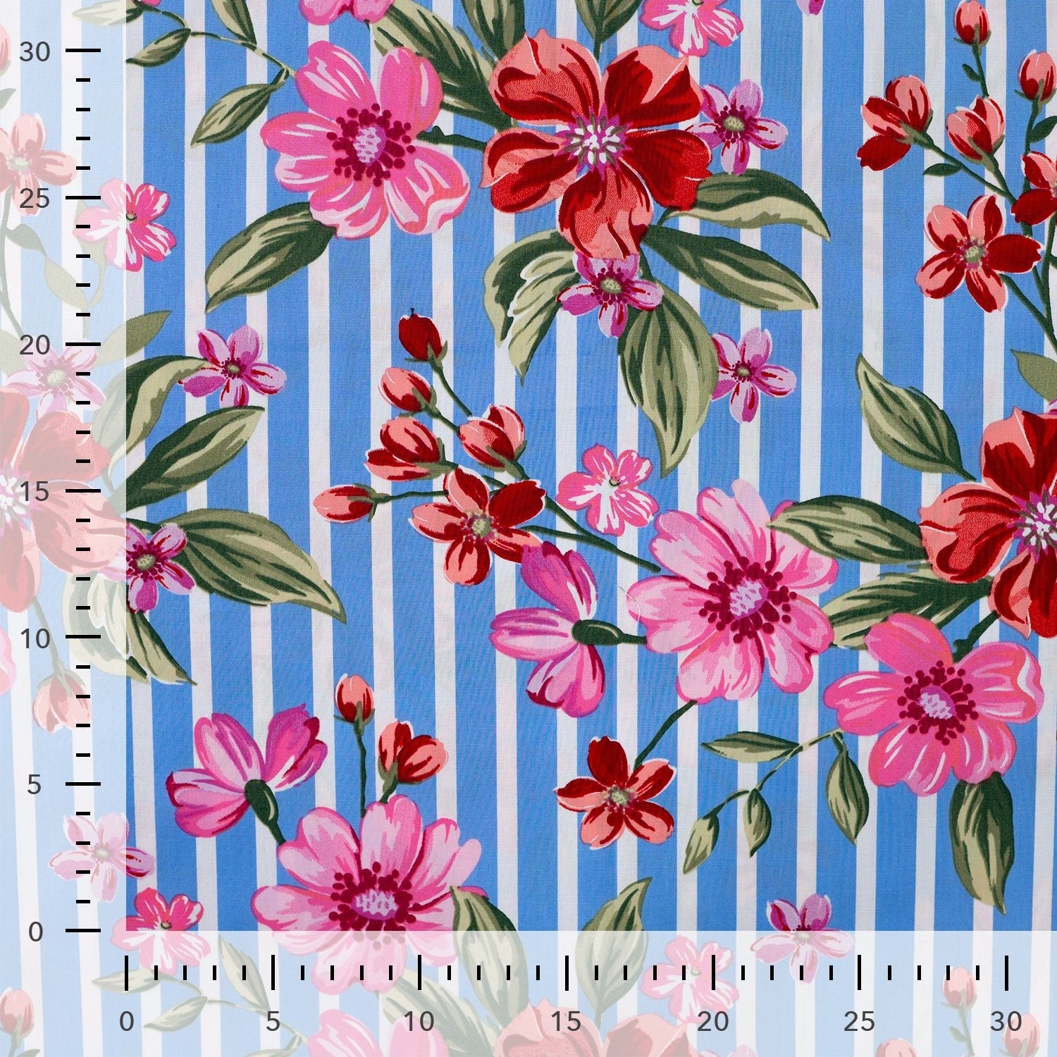 Tissu Stretch linéaire fleurs