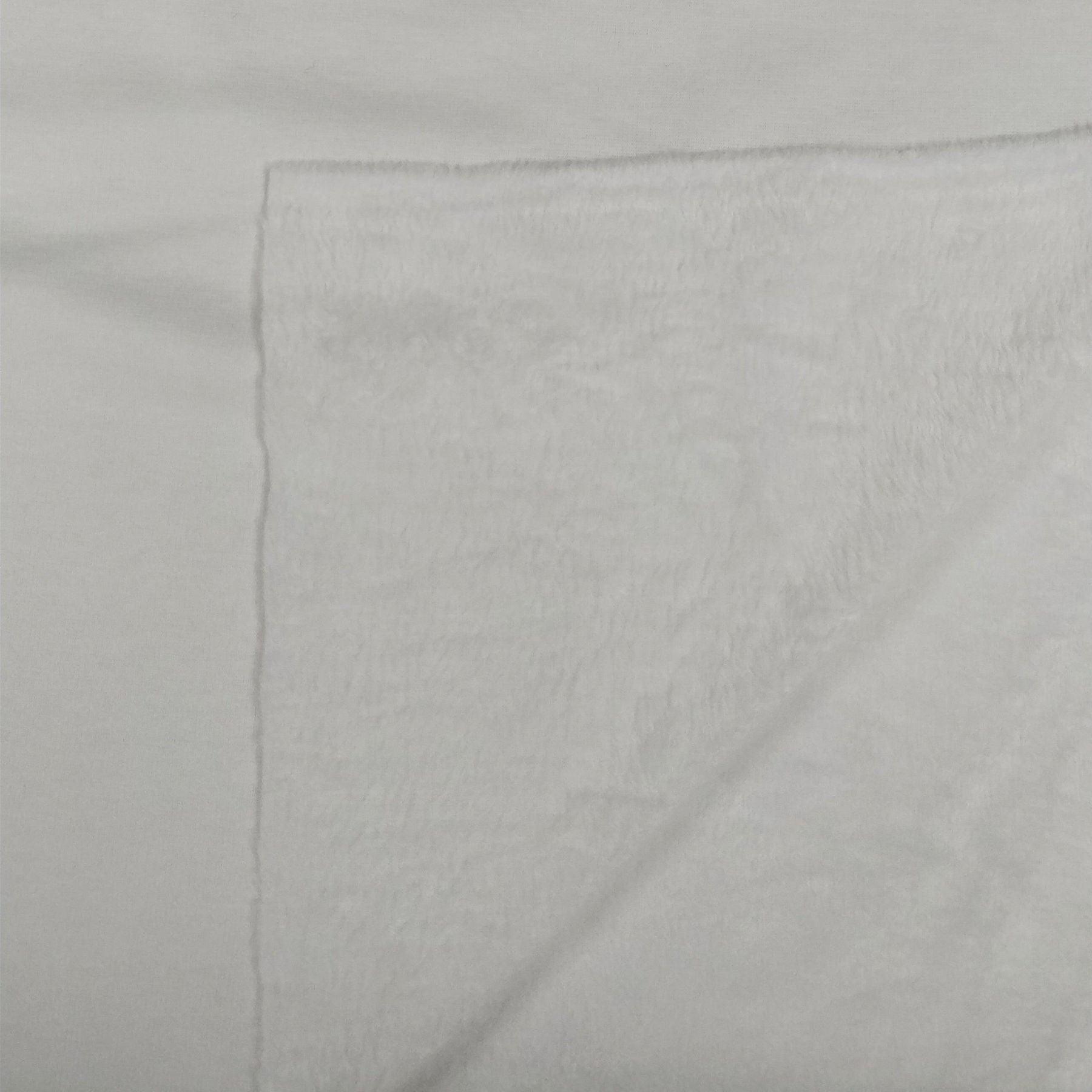 Tissu Jersey doublé avec du Minky Blanc Ecru