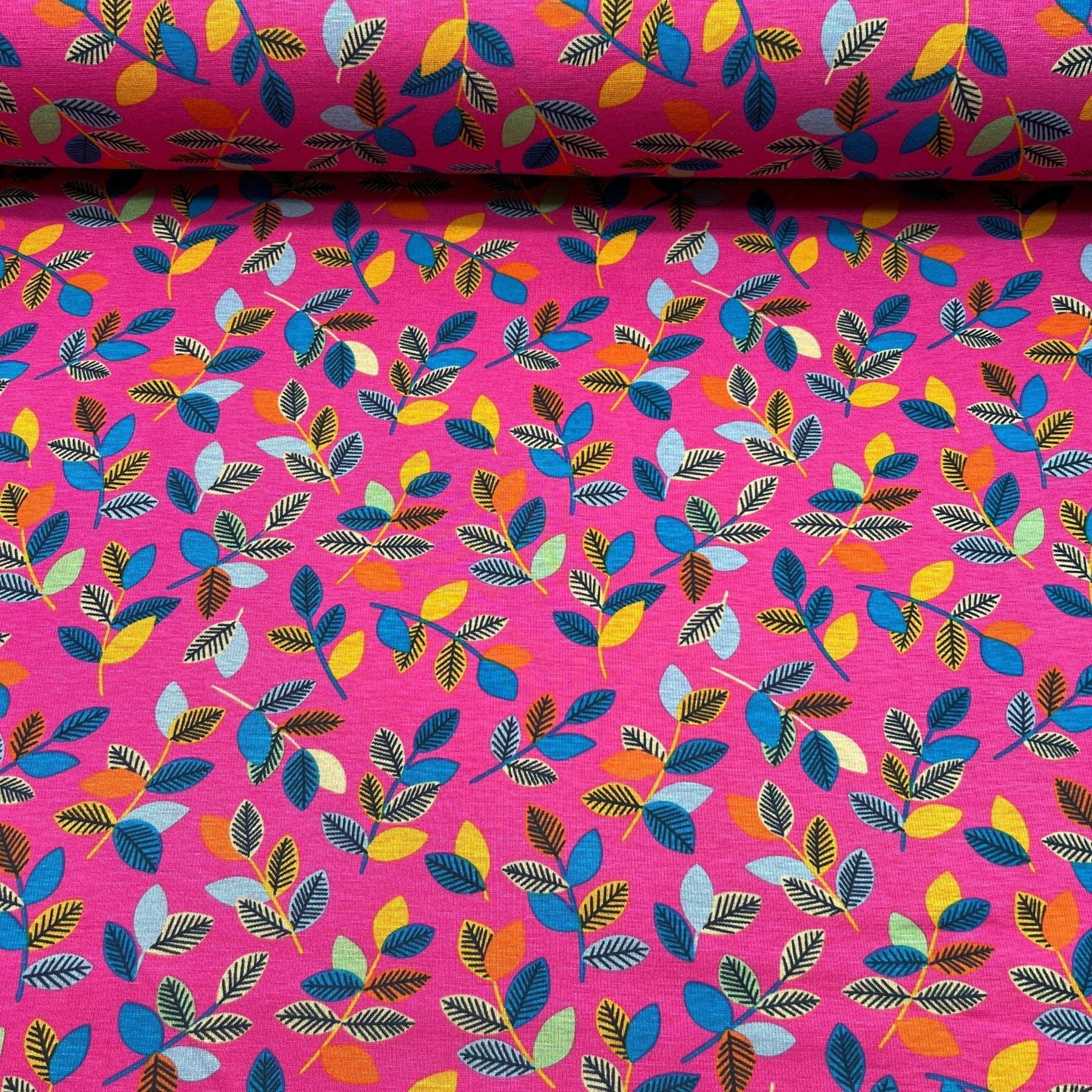 Tissu Jersey doublé avec du Minky fleurs rose