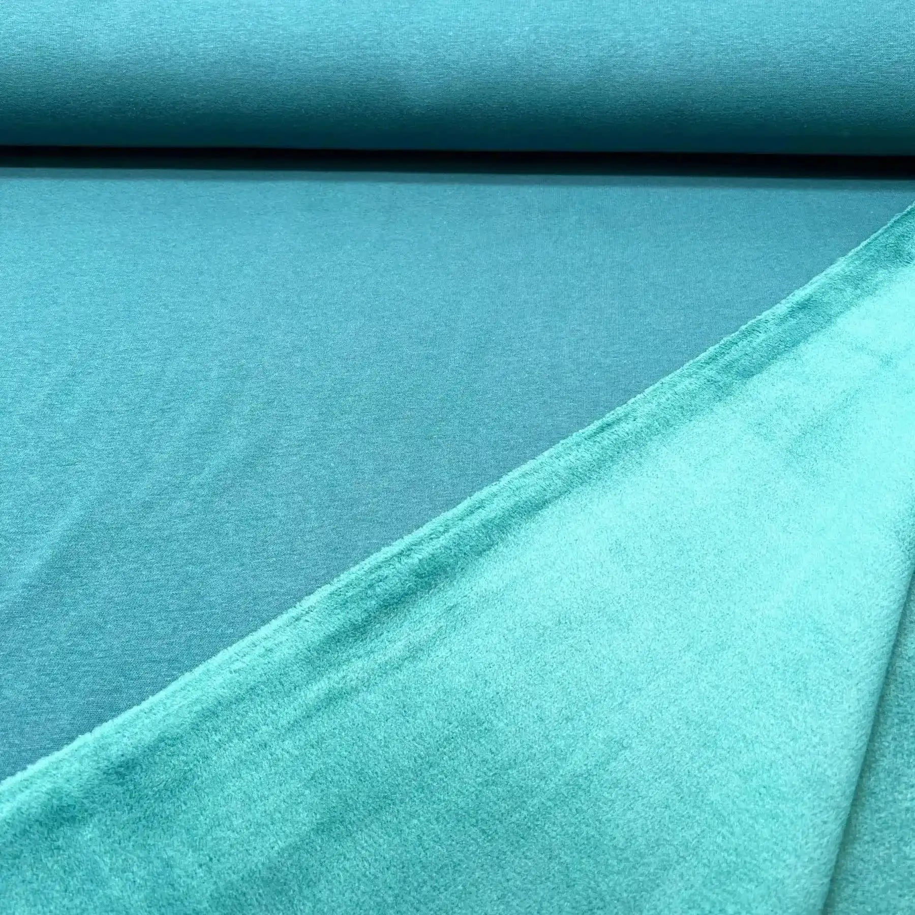 Tissu Sweat polaire alpine pétrole