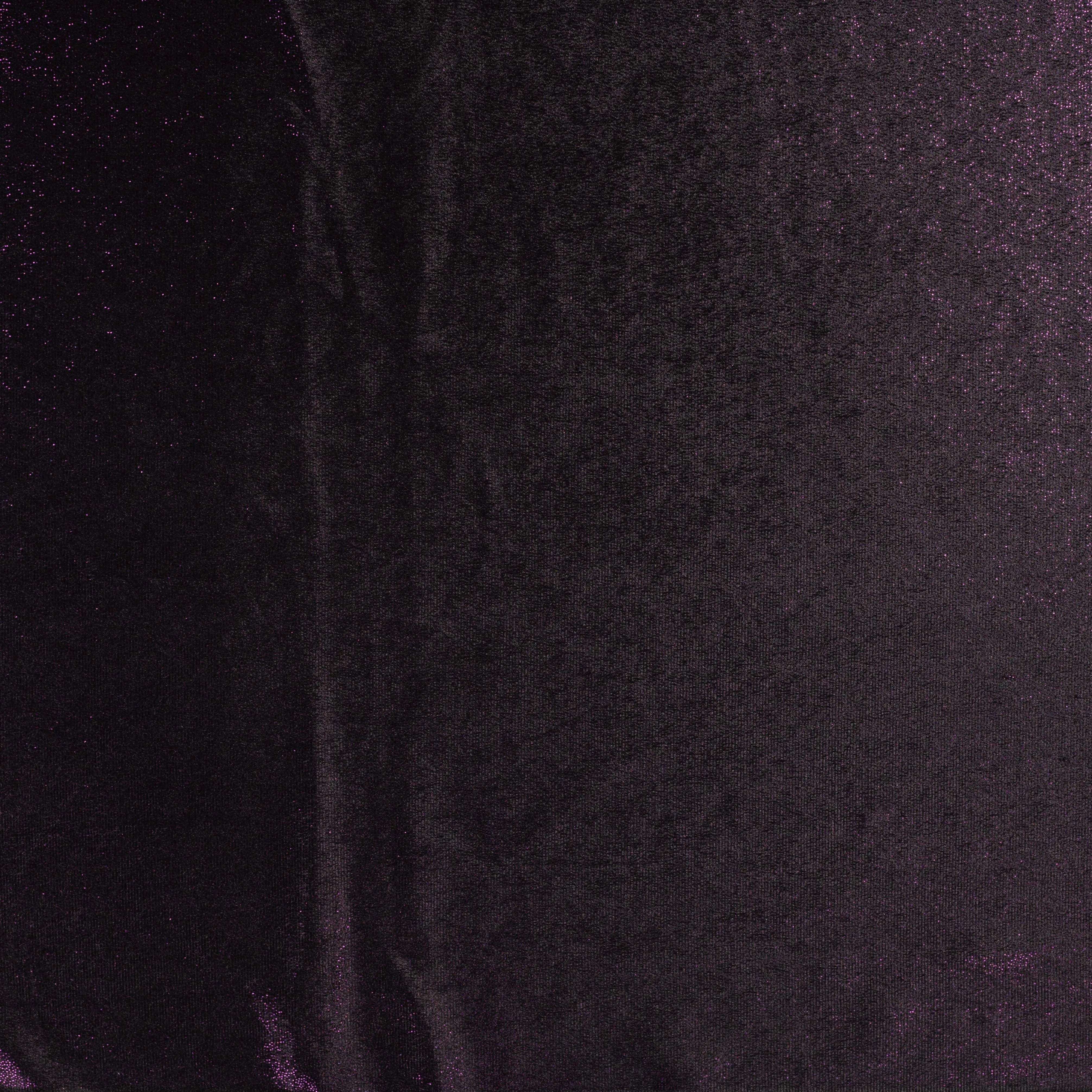 Tissu Velours Stretch Violet Nuit Scintillant