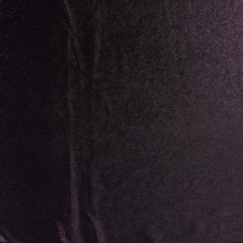 Tissu Velours Stretch Violet Nuit Scintillant