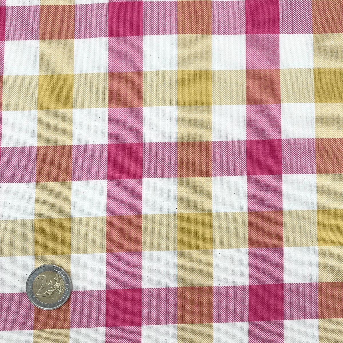 tissu-vichy-rose-jaune-taille-motif