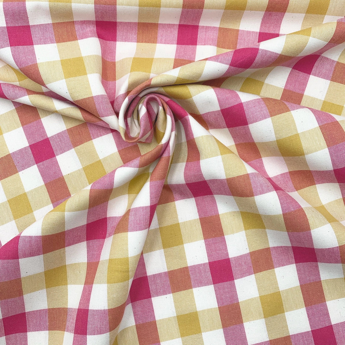 tissu-vichy-rose-jaune
