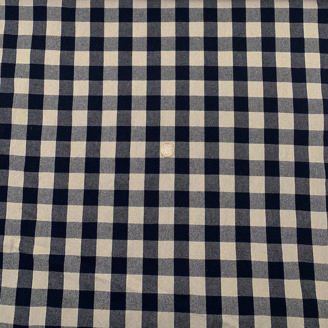 Tissu Vichy Grand Carreau Bleu Marine