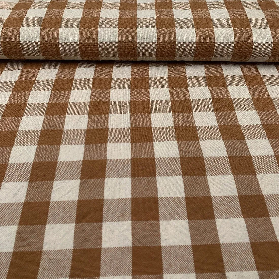 Tissu Vichy Grand Carreau Curry