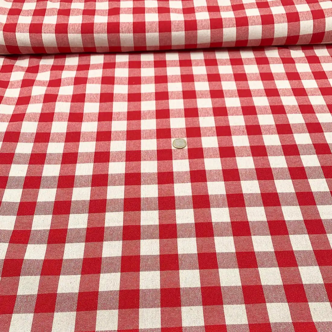 Tissu Vichy Grand Carreau Rouge