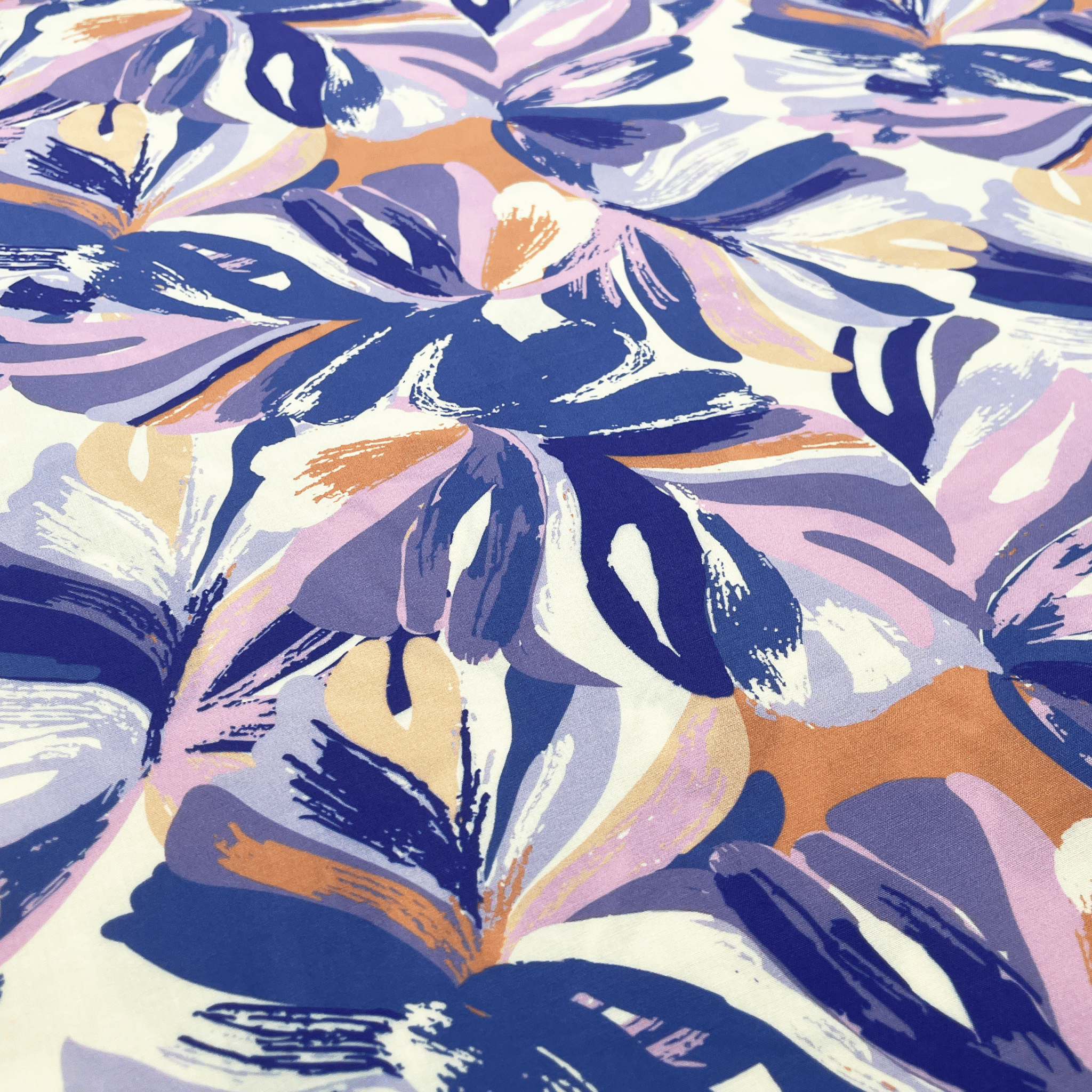 tissu viscose feuillage abstrait