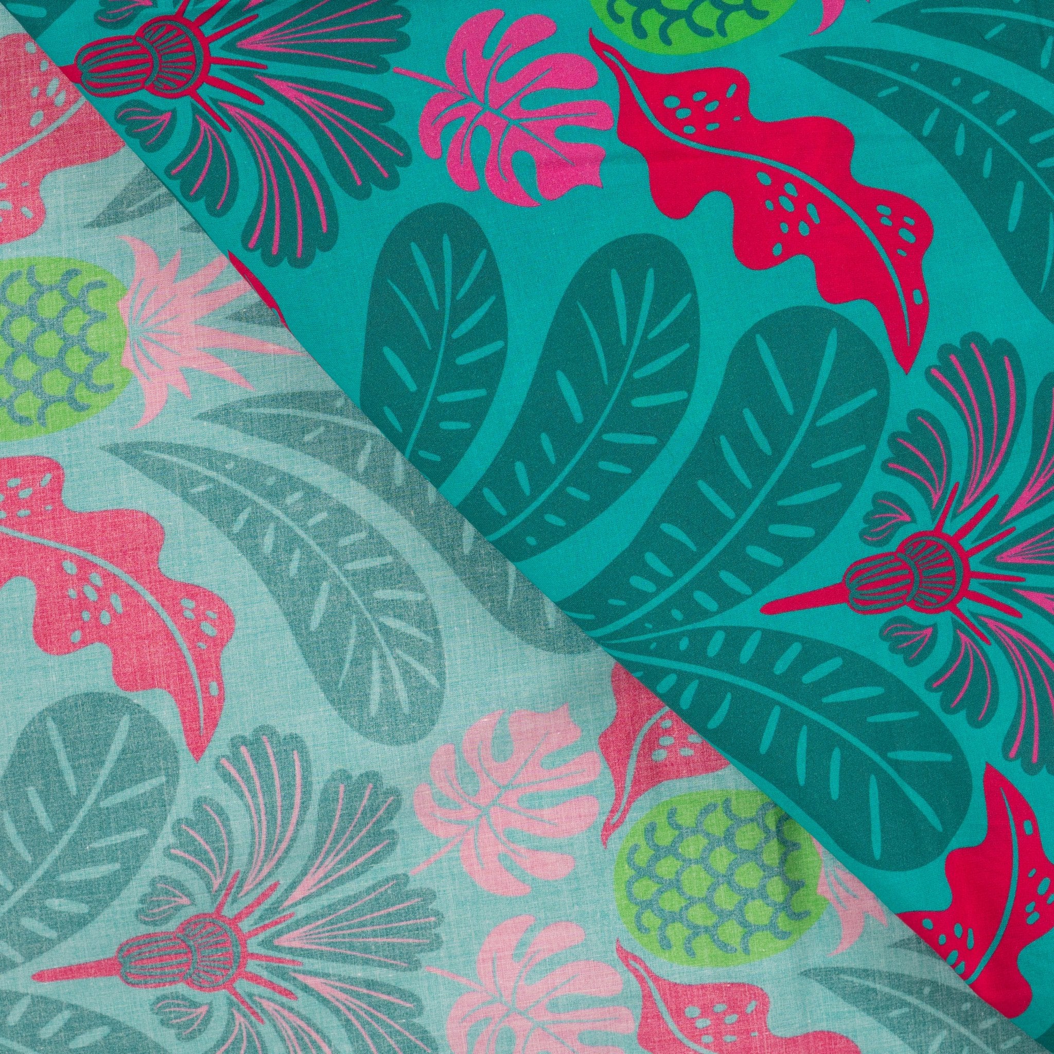 Tissu viscose fleuris ananas
