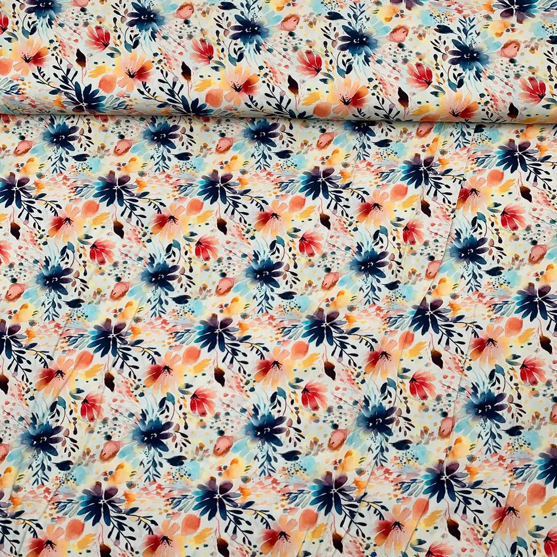 Tissu Viscose Fleurs Cosmos