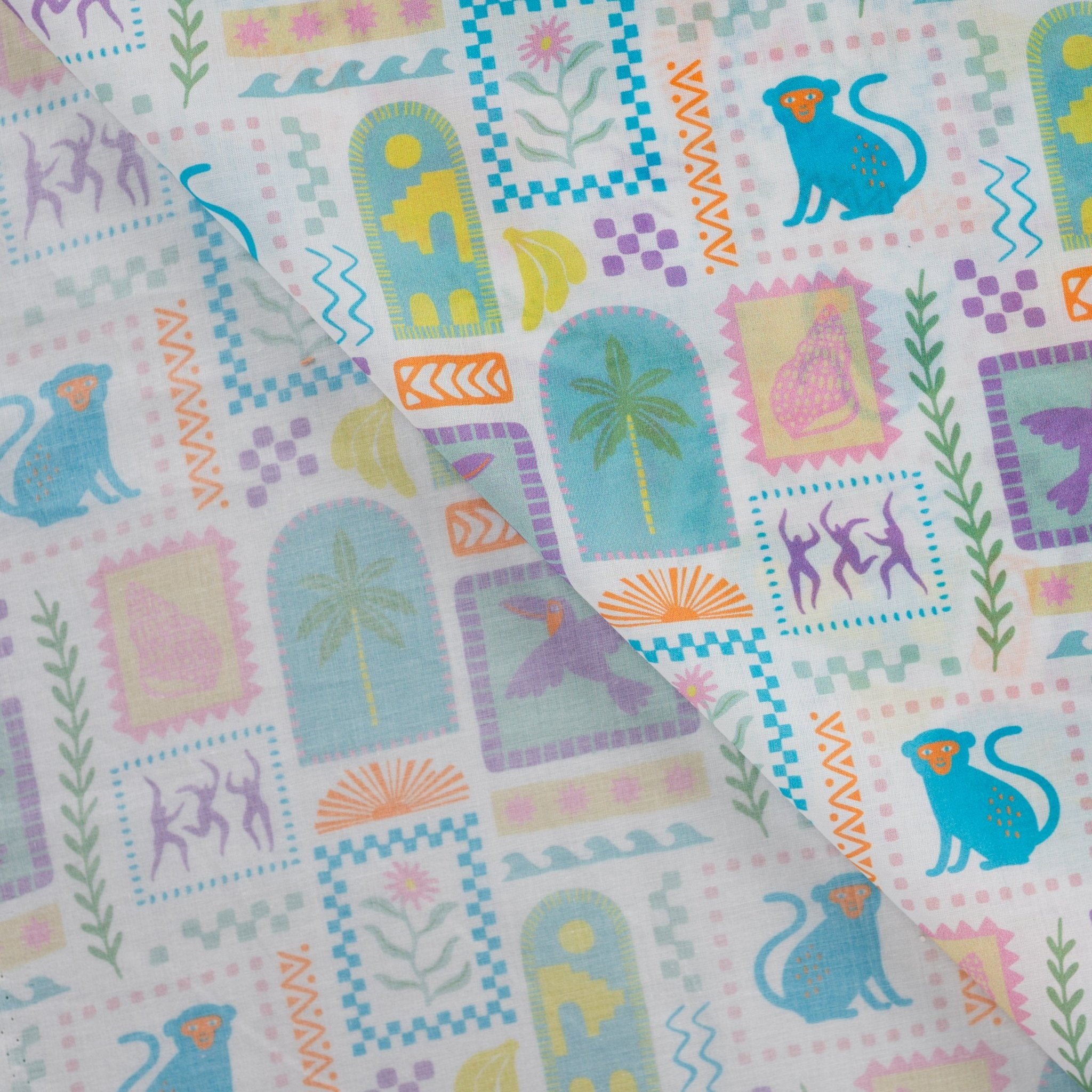 Tissu voile de coton jungle