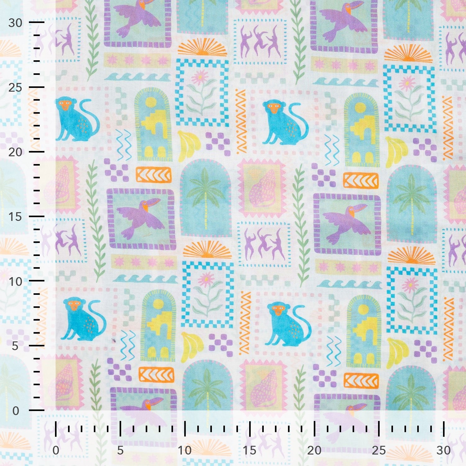 Tissu voile de coton jungle