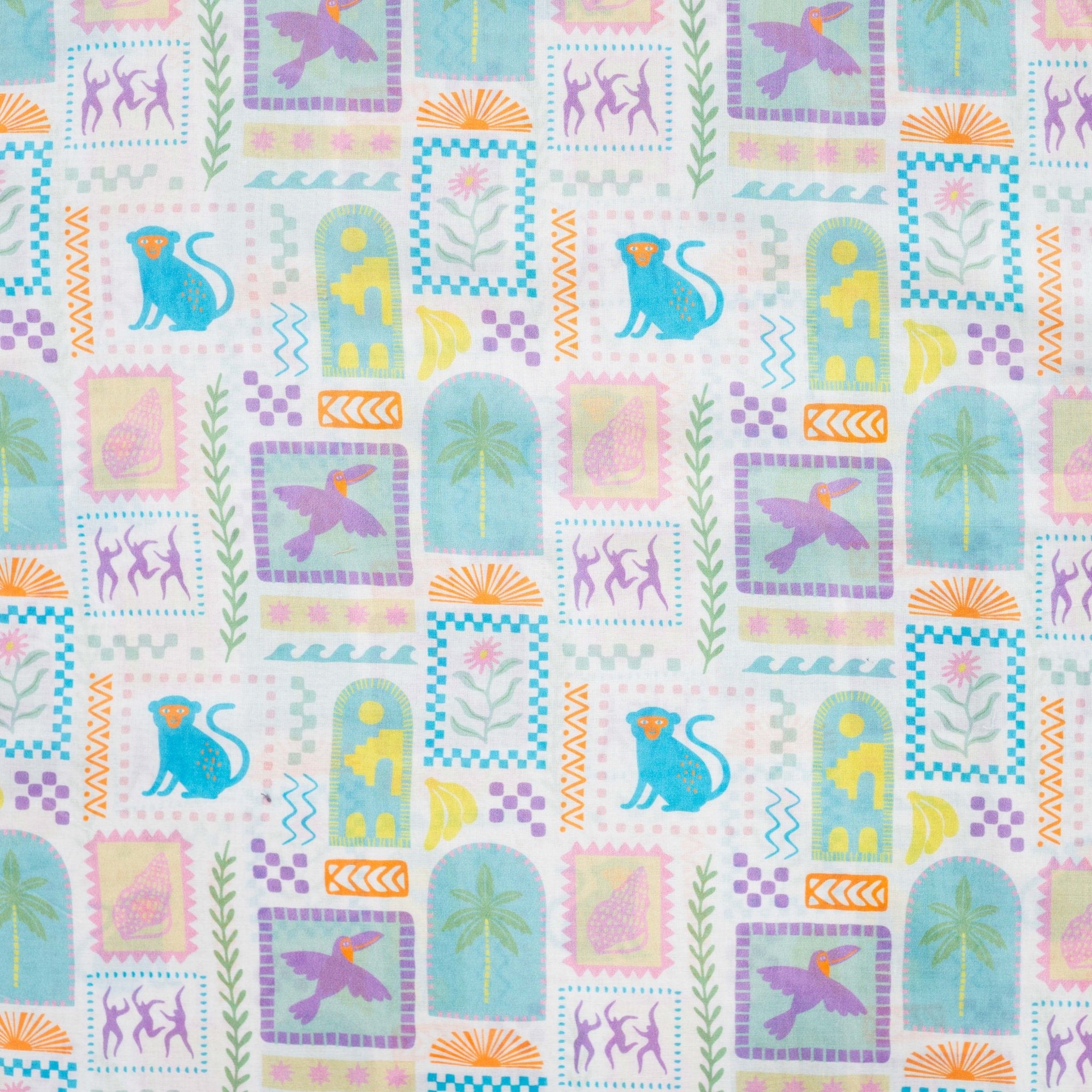 Tissu voile de coton jungle