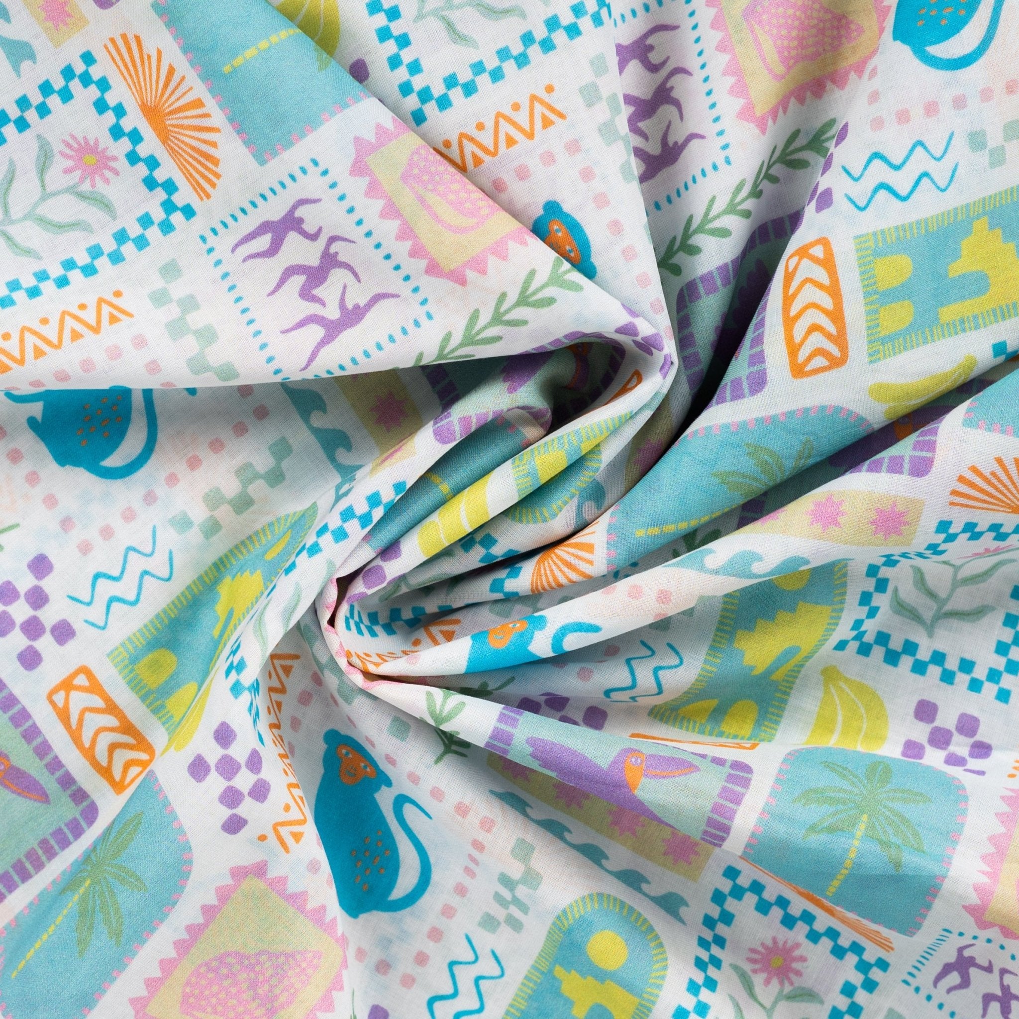 Tissu voile de coton jungle