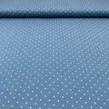 Fine cotton denim fabric with polka dots