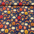 French Terry Fabric Forest - Animals - Rainbow