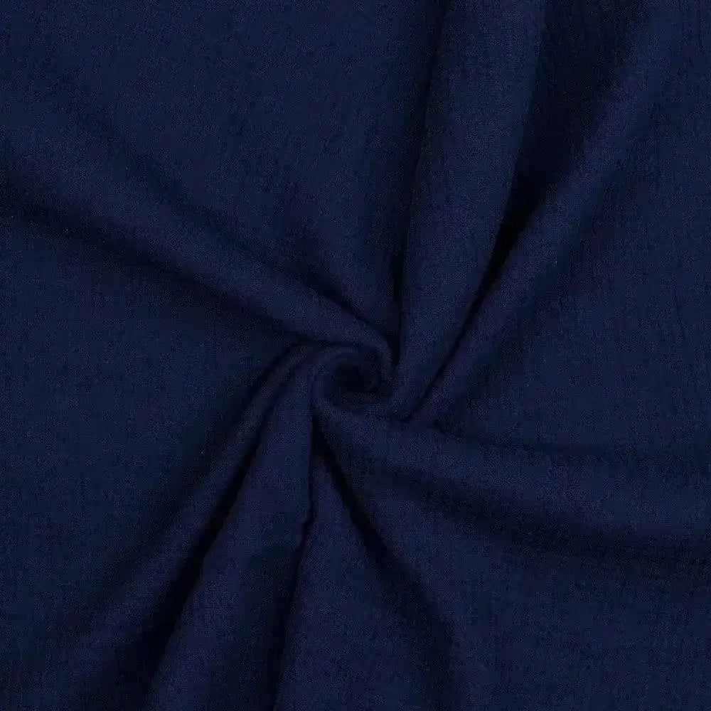 Tissus double gaze bio bleu marine