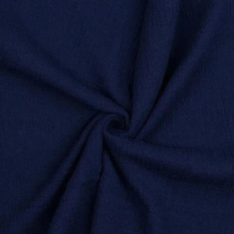 Tissus double gaze bio bleu marine
