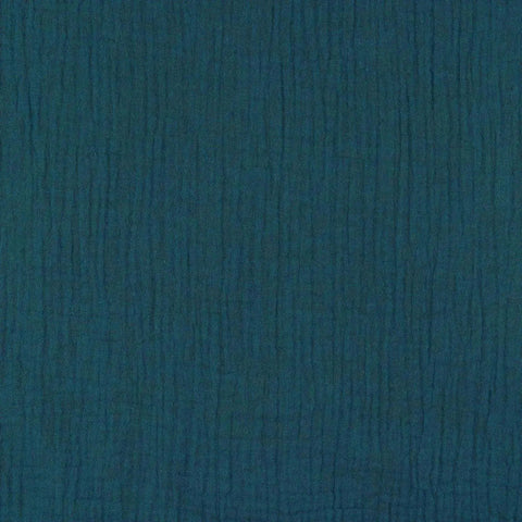 Tissus double gaze bio bleu pétrole