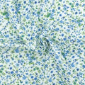 Tissus double gaze fleurs bleues