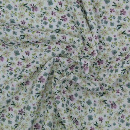 Tissus double gaze Fleurs pastel