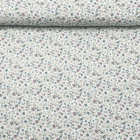Tissus double gaze Fleurs pastel