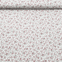 Tissus double gaze fleurs rose