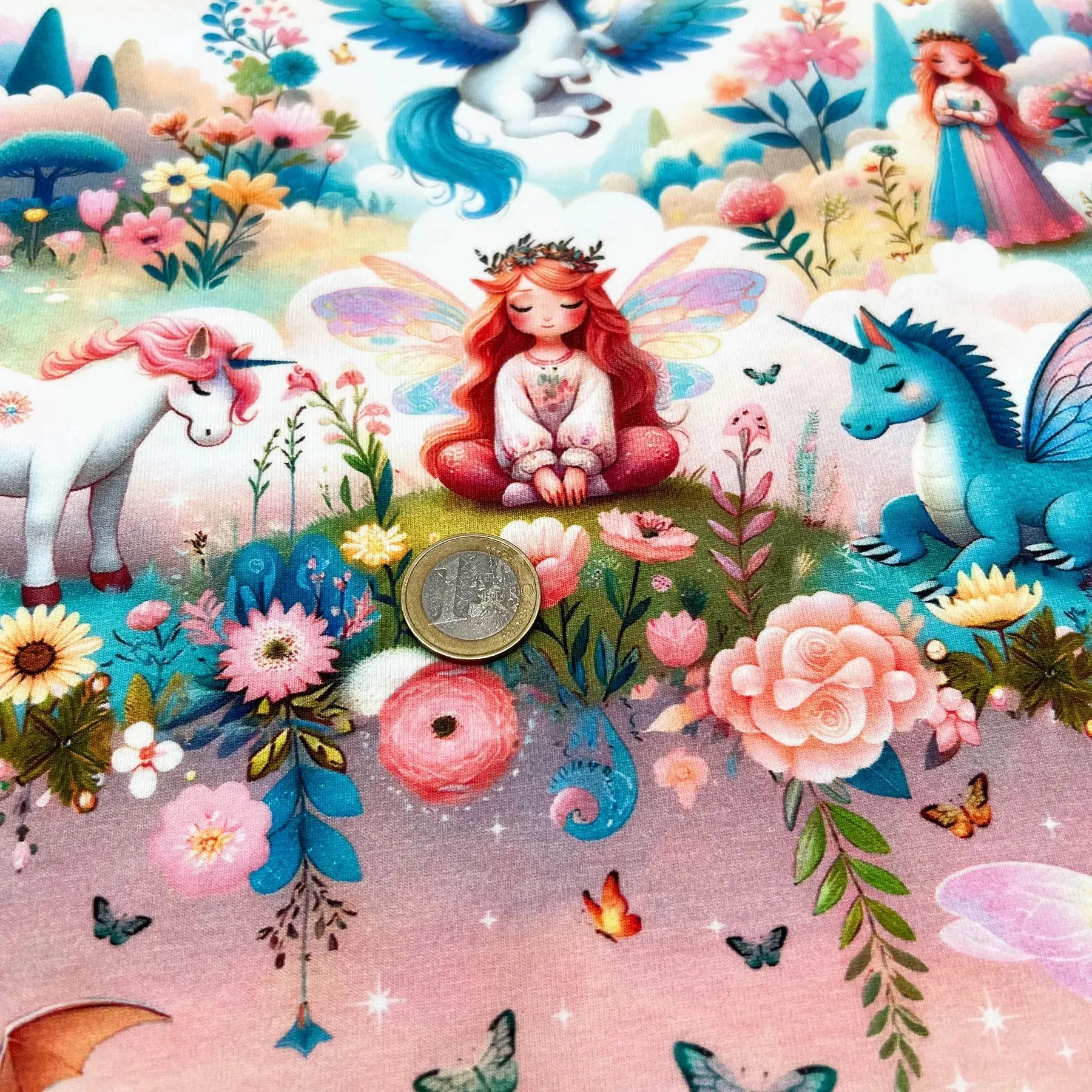 Tissu jersey de coton Licorne féerique