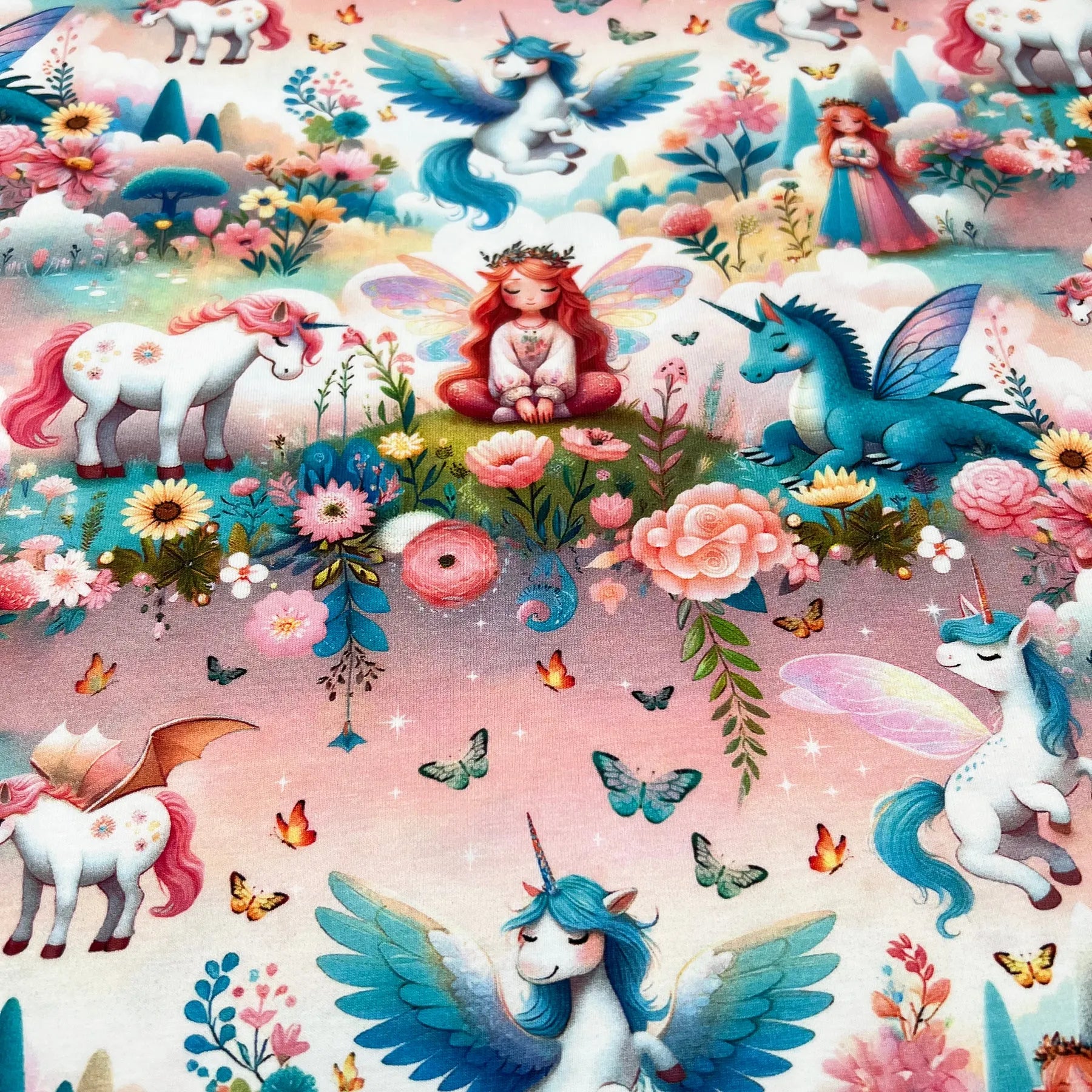 Tissu jersey de coton Licorne féerique