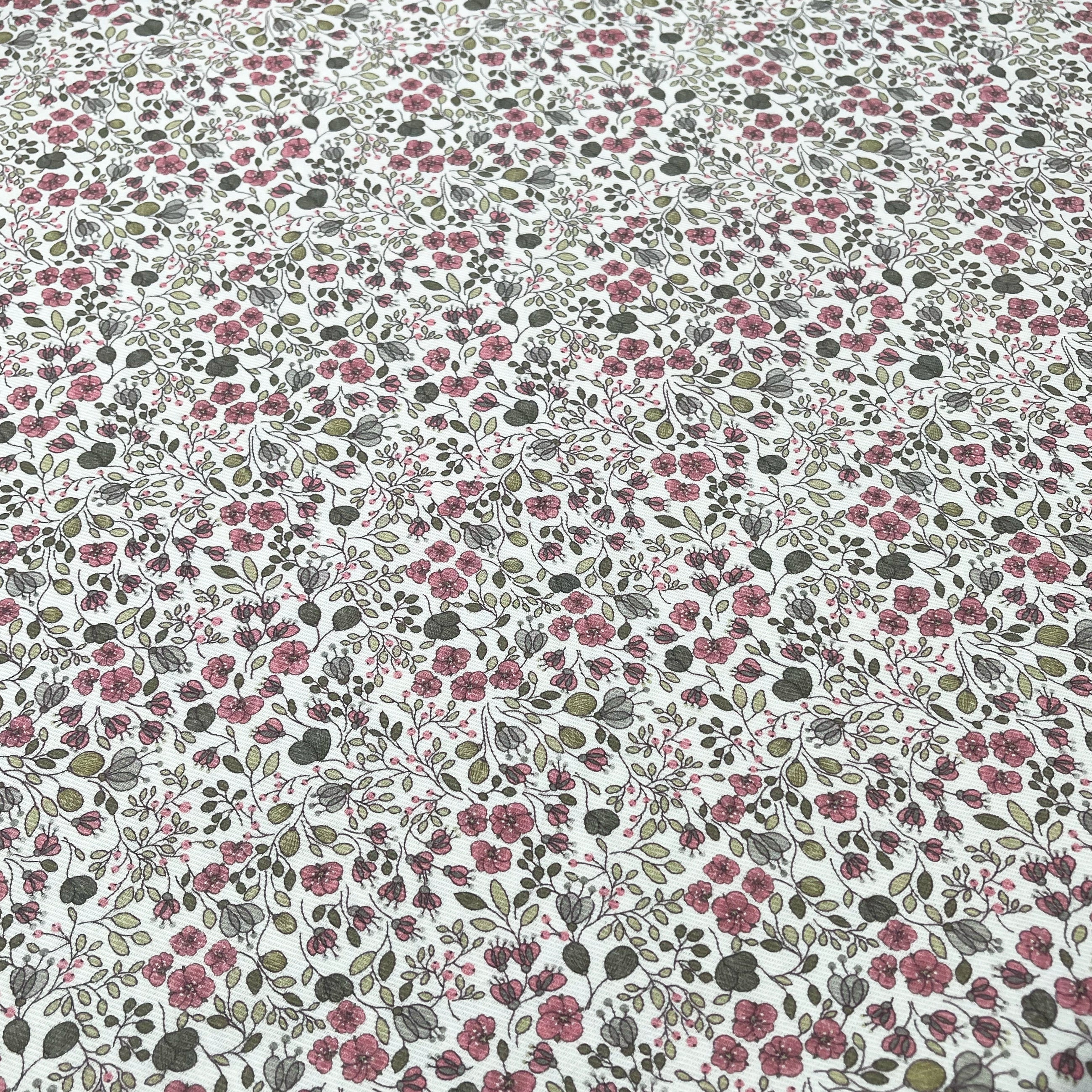 Tissu Twill Coton Fleurs